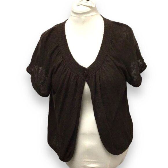 Style & Co Vintage Women’s Short Sleeve V Neck Lightweight Cardigan, size L - Picture 1 of 7